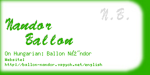 nandor ballon business card